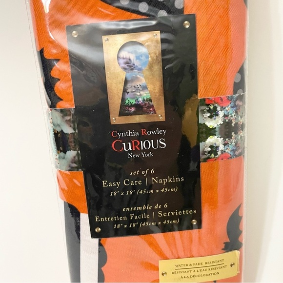 Curious By Cynthia Rowley Halloween Set of 6 Napkins - Picture 2 of 11